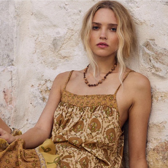 Spell Tops - Spell The Château Cami in Champagne Size Small